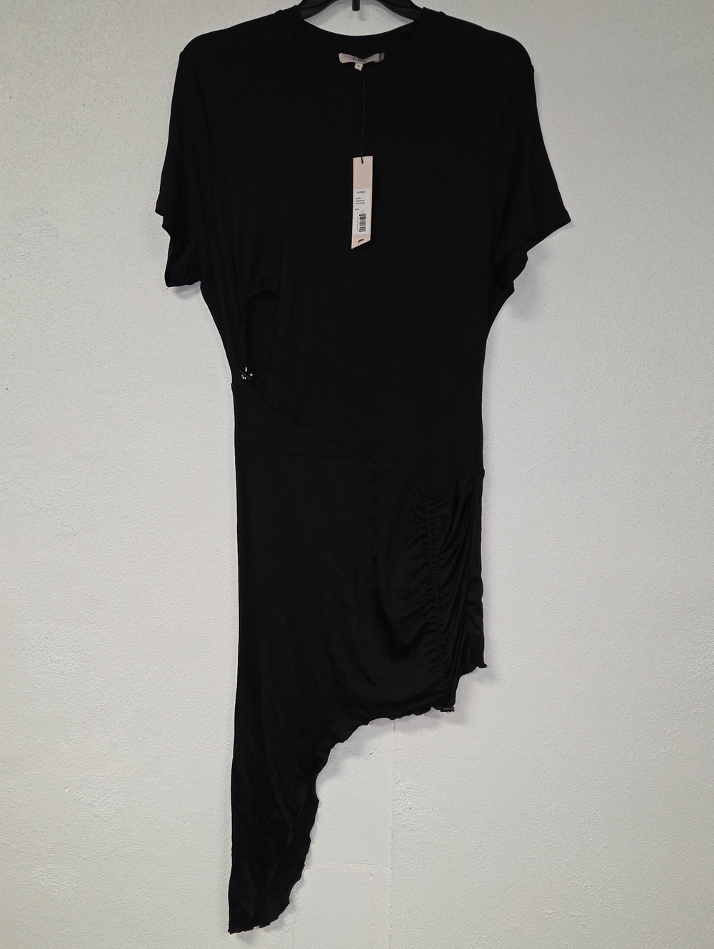Women's Black Asymmetrical Ruched Dress